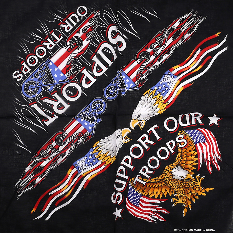 SUPPORT OUR TROOPS hip-hop headscarf men's and women's hiphop hip-hop sports square scarf tide Harley mask