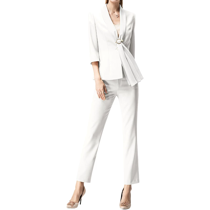 Классический костюм, белый комплект, комбинезон, slim fit