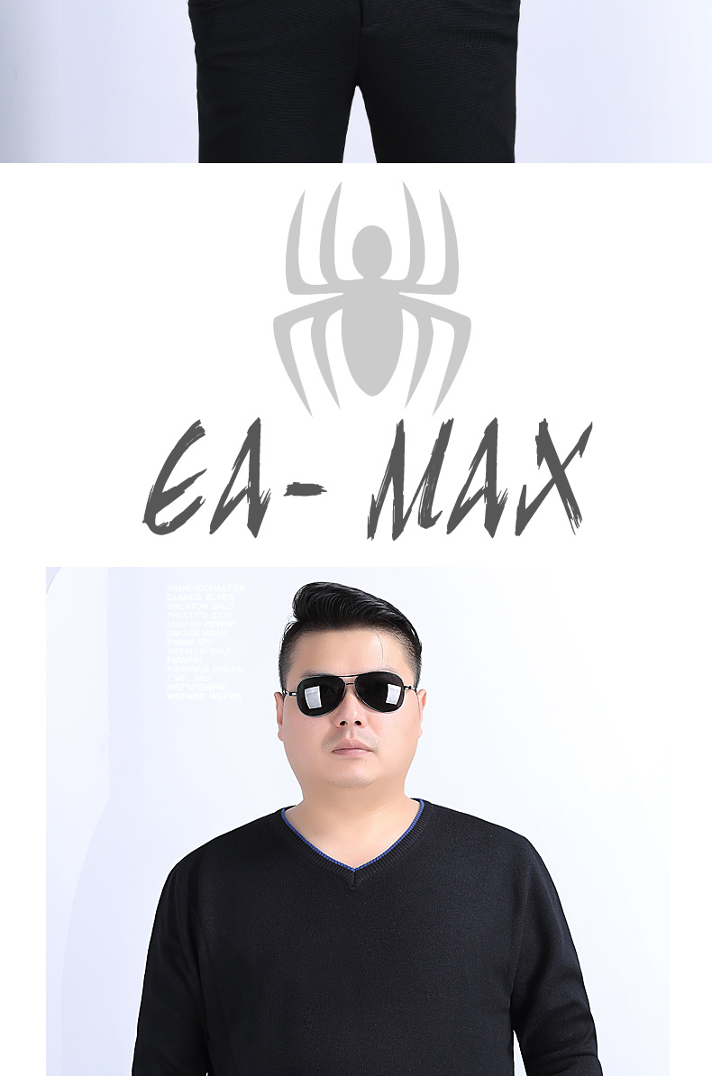 EAMAX quần áo nam size lớn mùa thu và mùa đông áo len béo và phân bón cộng với áo len cổ chữ V nam XL M784 áo cardigan nam