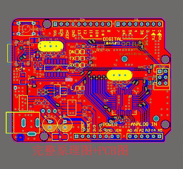 Arduino Uno开发板电路图设计资料大揭秘：atmega328贴片PCB原理图全解析-通信产品设计-淘宝百科网