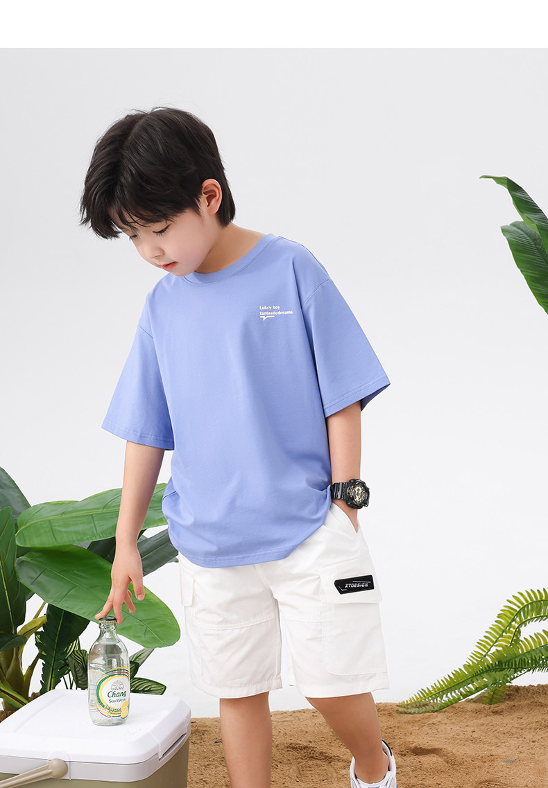 左西童装男童T恤短袖儿童夏装上衣2026新款男孩大童夏季凉感半袖 — 28