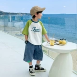 左西 Летняя одежда, летняя приятная телу футболка с коротким рукавом для мальчиков