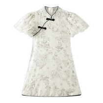 Zuoxi girls cheongsam summer dress childrens new Chinese style dress Chinese style princess skirt summer 2024 new style