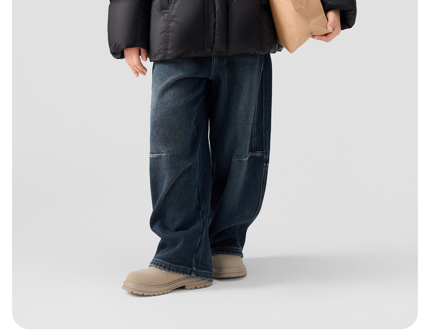 左西童装男童羽绒服冬季保暖2026新款儿童三防蓄热面包服大童外套 — 45