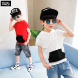 Летняя одежда, детская футболка с коротким рукавом, хлопковая толстовка с капюшоном с капюшоном, подходит для подростков, в корейском стиле