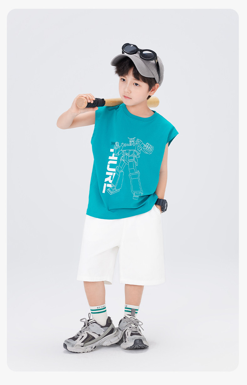 左西童装男童背心夏季薄款儿童无袖T恤2026新款男孩外穿凉感上衣 — 31