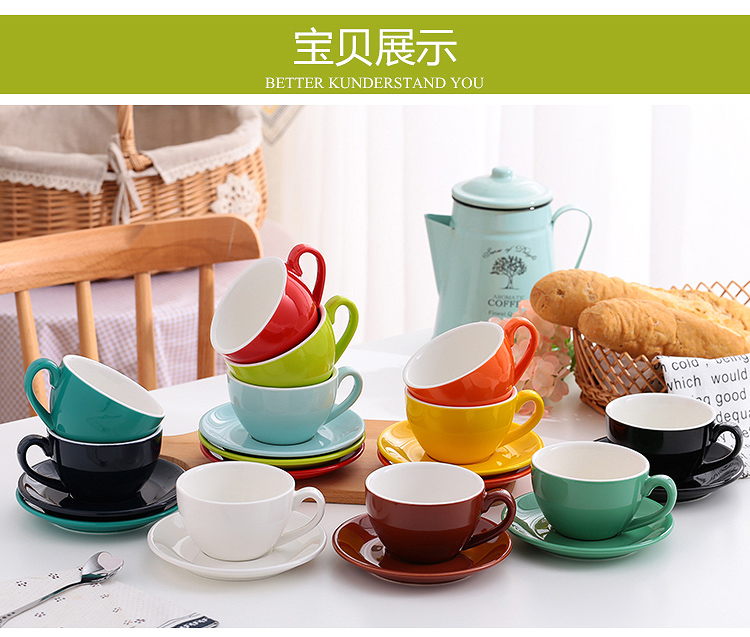 Miễn phí vận chuyển phong cách châu Âu cốc cà phê nổi vòng hoa phù hợp với tiêu chuẩn WLAC trận đấu lớn miệng pha cà phê cappuccino 220ml nội thất hiện đại