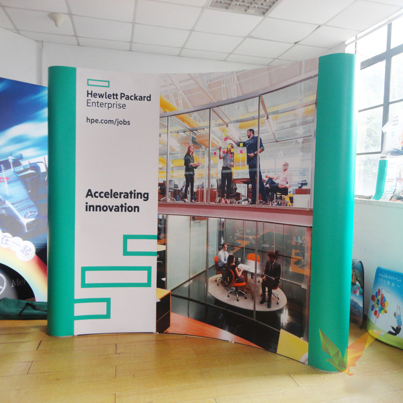 Floor aluminum alloy PVC pull mesh making custom signing wall wall signature wall annually Background wall exhibition is easy and lightweight