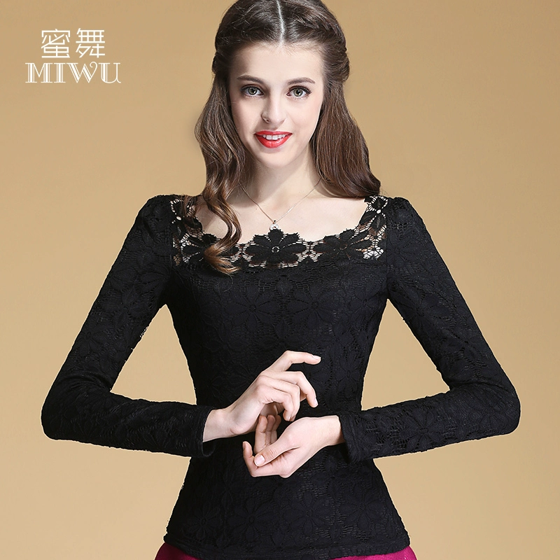 Giải trí Honey Dance Giải phóng mặt bằng cho khách hàng cũ Winter Plus Áo nhung đáy áo sơ mi ren Áo thun voan