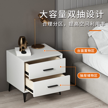 Solid wood bedside table Modern simple small locker installation-free light luxury wear-resistant leather household bedroom bedside cabinet