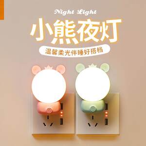 Indoor Household Led Night Light, Plug-In Bedroom Bedside Lamp, Night Use, Eye Protection, Night Feeding, Energy-Saving Lamp