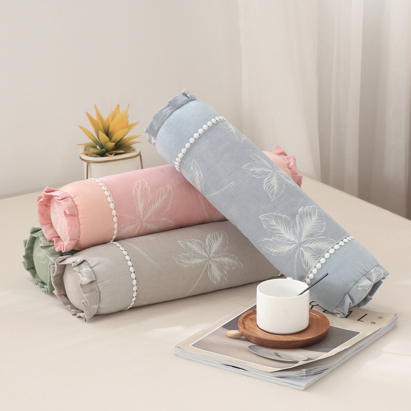 Cylindrical candy full cotton pillow buckwheat printed for cervical spine protection waist millet shell Pillow Pure Cotton Small Fresh Round Pillow