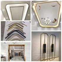 Stainless Steel Ceiling Arc Decoration Line Door Set Ceiling Lamp Trough Metal Arch arched honeycomb integrated collection edge strip