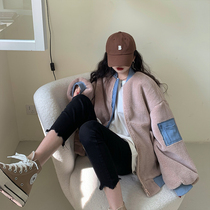 Asakawa Shuiyi female lamb wool jacket Korean loose thickened wild autumn and winter 2021 new long-sleeved top trend