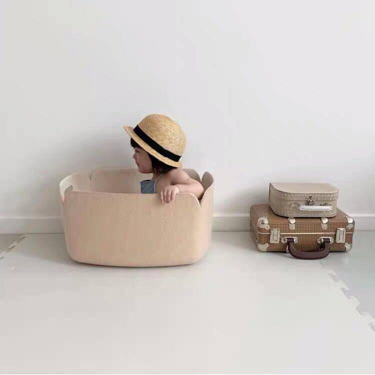 Korea INS children's room wool felt storage basket home storage basket toy storage basket wool felt storage basket