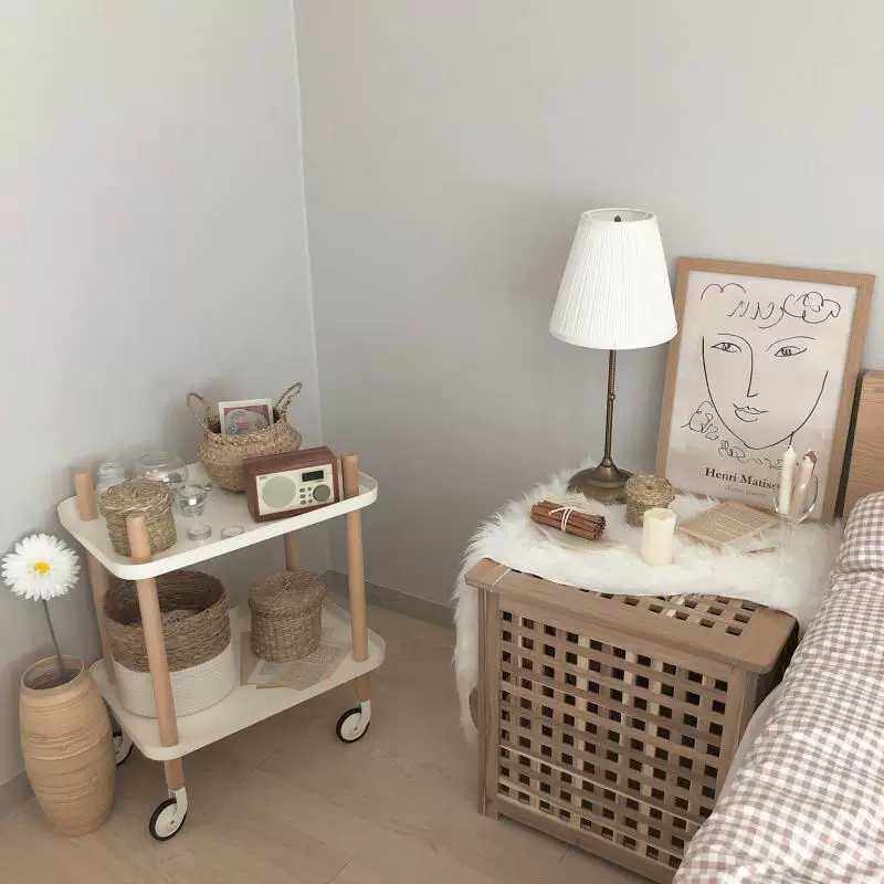 Korea ins removable corner table living room sofa cabinet bedside table creative small apartment cart coffee table