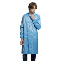 Anti-static clothes for men and women dust-proof clean work clothes long coat summer electronics factory workshop blue protective clothing