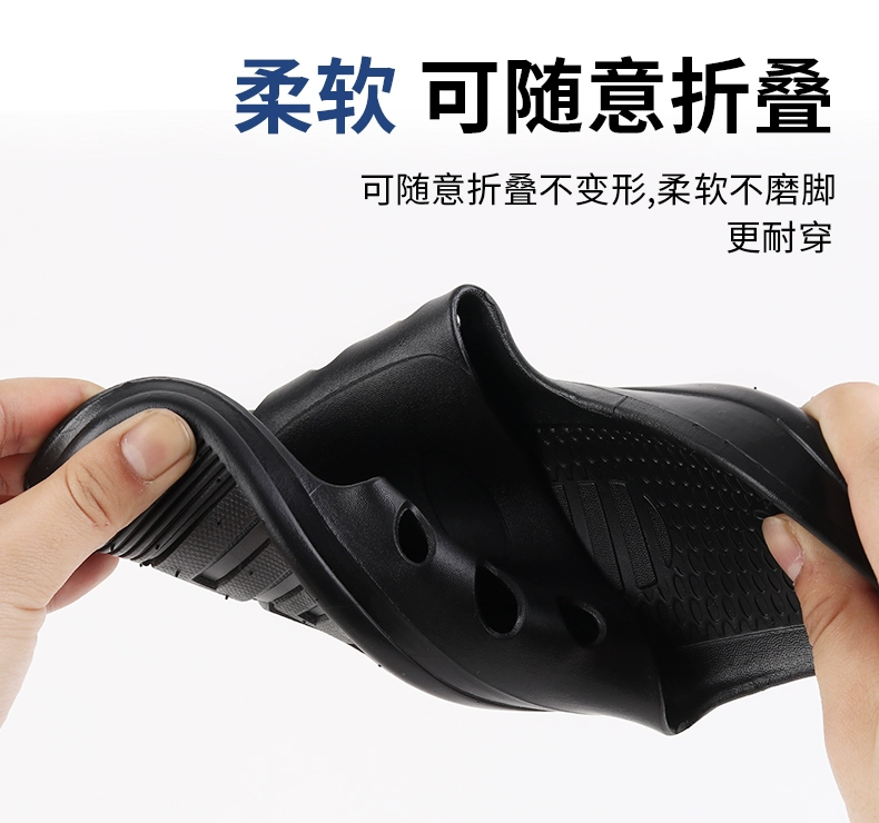 Dép chống tĩnh điện dày đế mềm nam nữ sạch sẽ không bụi nhà xưởng sản xuất điện tử xưởng mùa hè thoáng khí và thoải mái chống trơn trượt