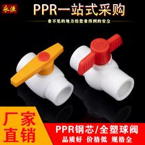 Ball valve PPR all-plastic steel core ball valve 4 points 20 tap water valve switch Household hot melt valve water pipe switch