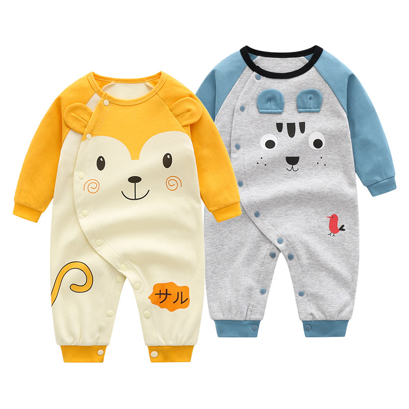 Baby clothes spring and autumn long sleeve coat pure cotton hundred days baby dress adorable man and woman newborn full moon hackdress crawling clothes