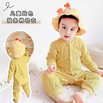 Baby Long Sleeve One-piece Dress Spring Autumn Pure Cotton No Bones Sewn Baby Khae Pyjamas Clothing Newborn Clothes Spring Style Climbing Clothing