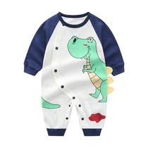 Baby one-piece clothes spring autumn and thin style cute ultra cute khaclothes newborn baby pure cotton clothes for men and women for spring and summer climbing and climbing