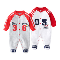Baby foot jumpsuit spring and autumn thin clothes ha clothes baby climbing clothes baseball clothes for men and women newborn cotton clothes