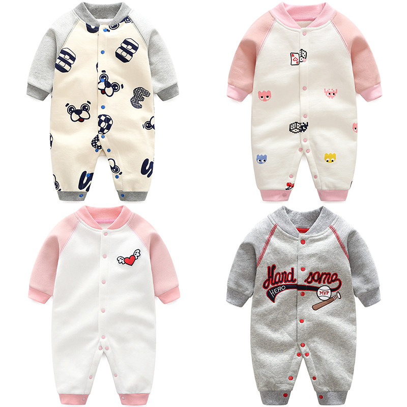 Baby clothes autumn clothes go out thin velvet romper baby onesie cotton T newborn autumn outer wear rompers