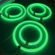 360 degree luminous LED round acrylic baked curved ring shape splicing hanging wire decorative LED lamp chandelier tube