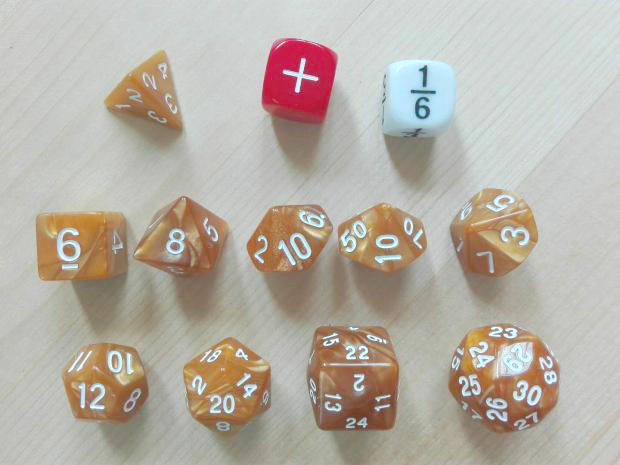 Fraction addition and subtraction multi-sided digital dice operations 4 6 8 10 12 16 20 24 30-sided dice