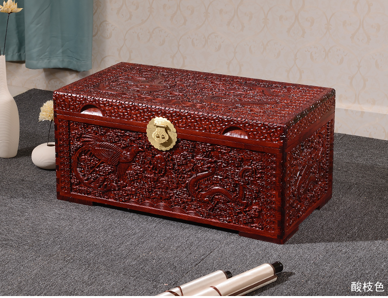 瑶 樟木箱 字画 收藏 Hộp Hộp hôn nhân của hồi môn - Cái hộp hộp gỗ đựng trang sức