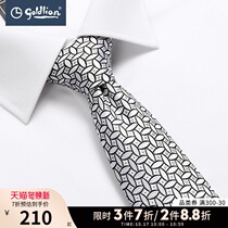 Jinlili mens texture fine geometric pattern business leisure German imported fabric tie Hui]