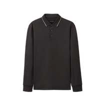(Soft and anti-wrinkle) Goldlion autumn new soft and comfortable solid color long-sleeved T-shirt mens polo collar top