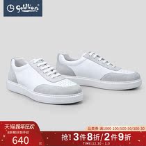 Jinlilai Joker casual shoes spring and autumn trend first layer cowhide mens low-top flat shoes Hui]