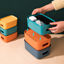 Desktop Storage Box Plastic with cover Cosmetic Finishing Box Storage Box Dorm Room Student Debris Snacks containing baskets