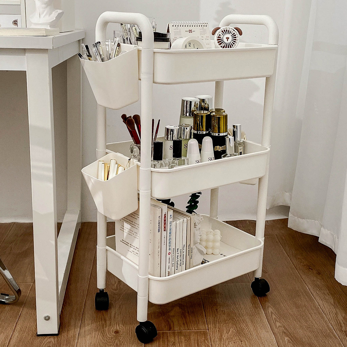小推车置物架客厅厨房零食收纳筐化妆品蔬菜杂物落地多层移动架子评价- 淘宝网, image size:1200x1200