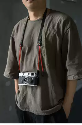 (Left hand backyard) cam-in mountaineering rope camera shoulder strap Italian tanned cowhide quick adjustment