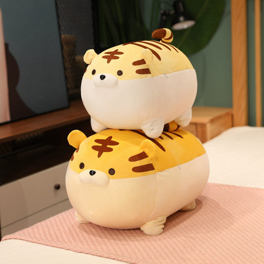 Paresseux gros tigre oreiller en peluche jouet dessin animé vers le bas coton petit tigre poupée poupée chiffon poupée cadeau d'anniversaire pour les femmes