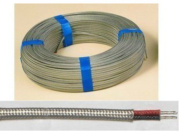 Type K stainless steel shielded temperature measuring line Thermocouple wire 2*0.4mm thermocouple wire KX temperature sensing wire
