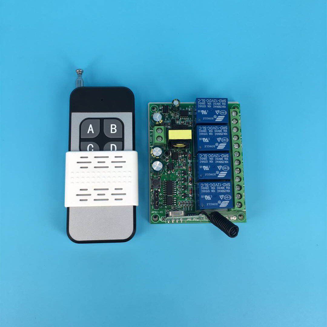 New product wireless remote control switch 220V4 relay module learning intelligent receiving controller 86 type