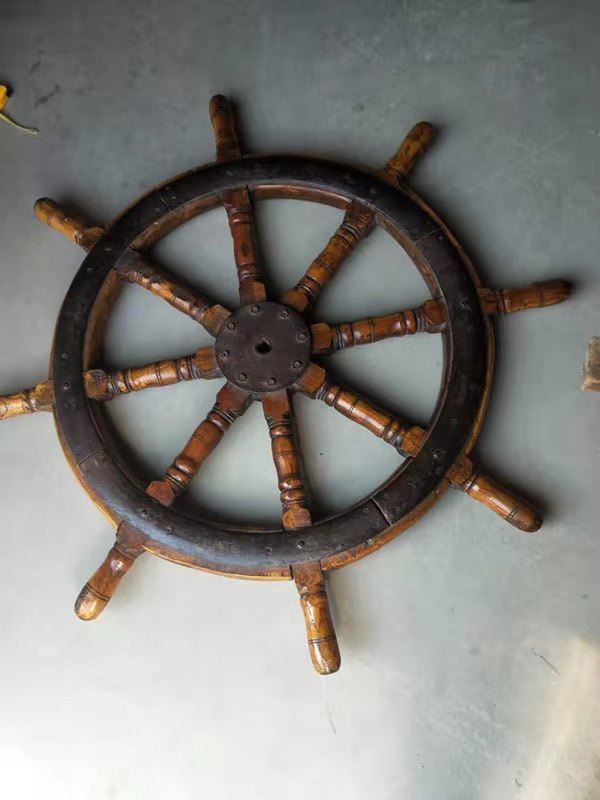Folklore Old Objects Nostalgic Antique Ancient Play Old Ship Rudder old rudder wheel Rudder Wheel Decorations swing pieces collection