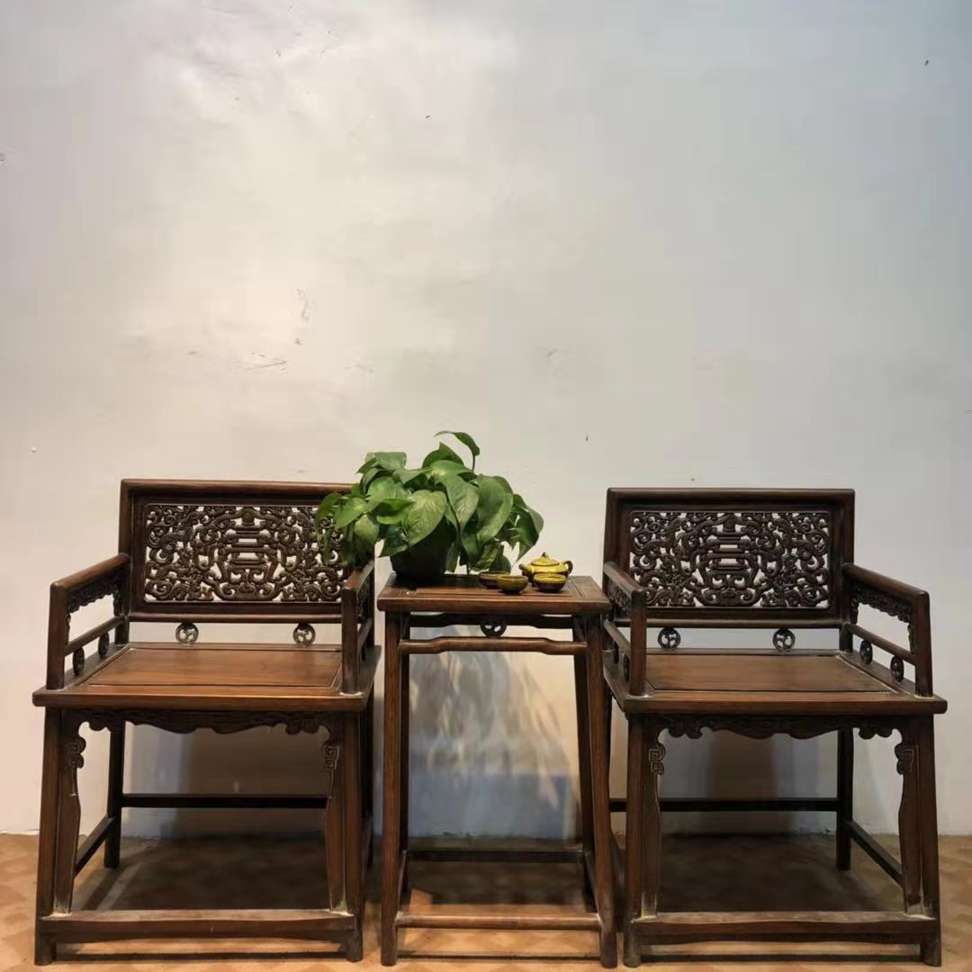 Folklore Old Objects Nostalgia Old Home Innate Rosewood Rose Chair Bookhouse Chair Solid Wood Chair armchair Chair Pendulum collection
