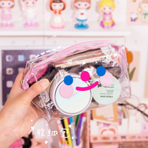 Makeup Bag Women Ins Cute Girl Hearts PVC Waterproof Large Capacity Cashier Bag Travel Portable Cosmetics Containing Bag