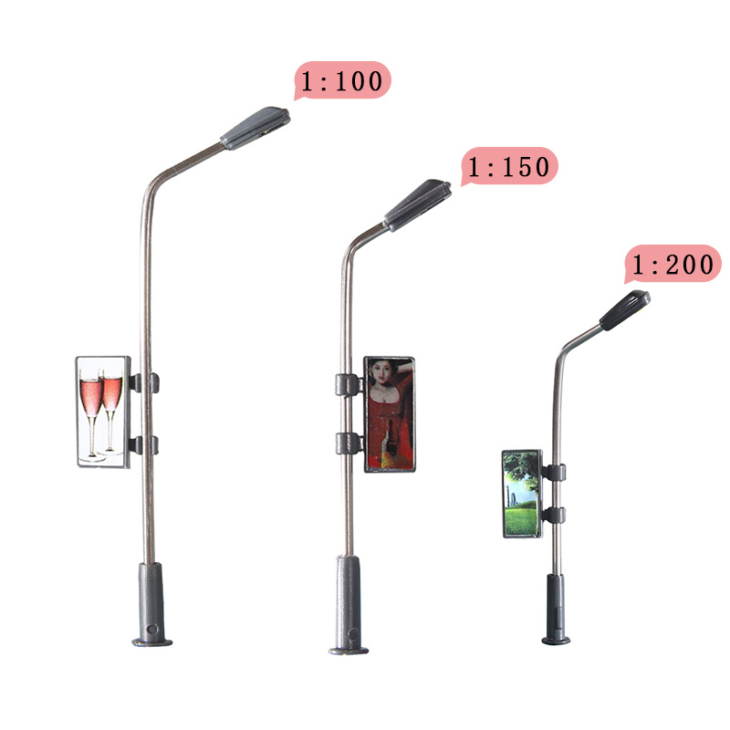 Architectural sand table model LED luminous billboard lamp 1:100-200 ratio road lamp toy finished garden lamp