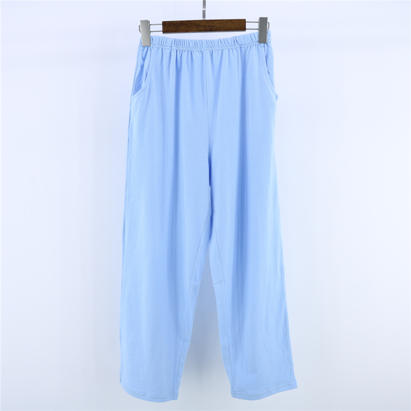 Mùa xuân và mùa thu quần cotton nam và nữ quần ngủ thể thao lỏng lẻo cộng với bãi mỡ lớn buổi sáng thực hành eo quần cotton nhà quần jean ống rộng nam