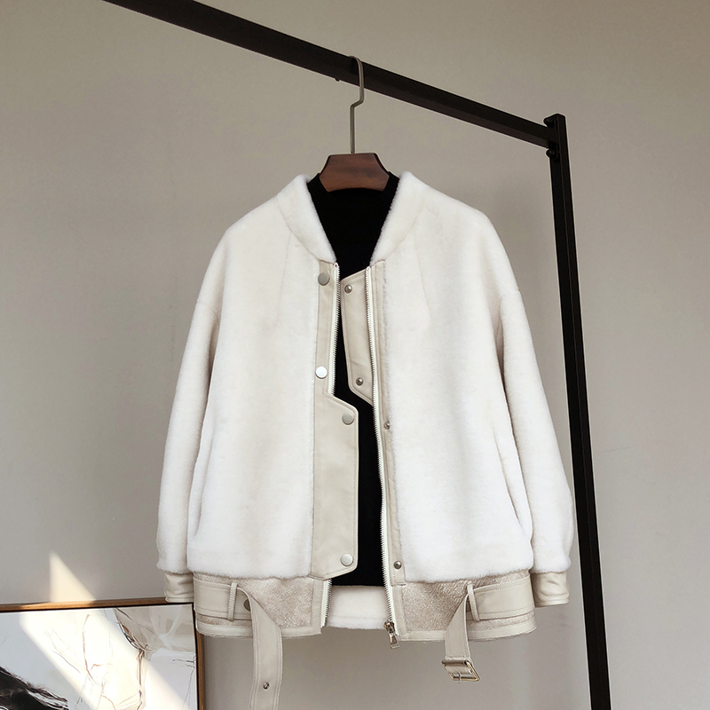 Simeone len cashmere nhung ngắn lông tổng hợp một mảnh Haining áo lông thú bán chống mùa phụ nữ áo của