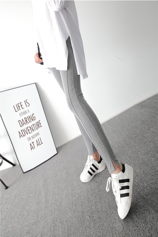 2018 bà bầu mới chạm đáy quần mùa thu Hàn Quốc phiên bản mặc cotton chia bụng nâng chân quần mùa thu thủy triều mẹ đồ bầu