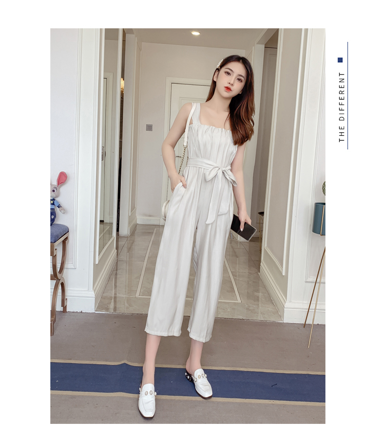 VK旗艦店 韓系雪紡吊帶寬鬆寬口連身褲套裝無袖褲裝