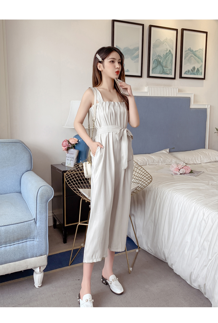 VK旗艦店 韓系雪紡吊帶寬鬆寬口連身褲套裝無袖褲裝
