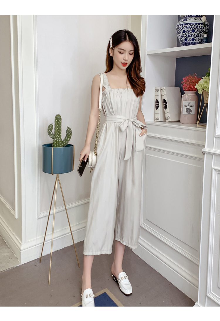 VK旗艦店 韓系雪紡吊帶寬鬆寬口連身褲套裝無袖褲裝